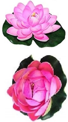 Green Plant indoor Lotus2443 Pink Lotus Artificial Flower(7 cm, Pack of 1, Single Flower)