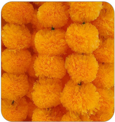 YaaYi Orange Marigold Artificial Flower(60 inch, Pack of 5, Garlands)