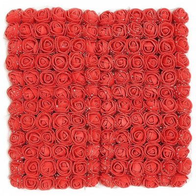 manrish 144Pcs Red Foam Roses Artificial Mini Flowers for Craft,Wedding,Gift,Decoration Red Rose Artificial Flower(2 cm, Pack of 144, Flower Bunch)