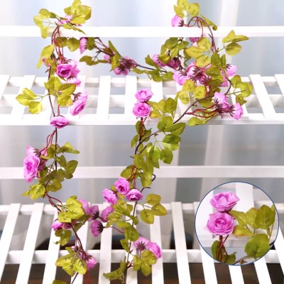Tdas Artificial Hanging Flowers Rose Garland for home decor- 1.8 meter Purple Rose Artificial Flower(72 inch, Pack of 1, Garlands)