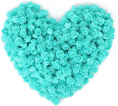 viraj Green Rose Artificial Flower(1.37 cm, Pack of 11, Single Flower)