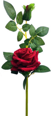 savi traders Red Rose Artificial Flower(18 cm, Pack of 1, Single Flower)
