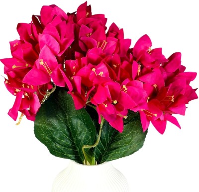 Dekorly Artifical Flowers Bunch for Wedding & Home Gardening Decoration Pink Bougainvillea Artificial Flower(45 cm, Pack of 1, Flower Bunch)