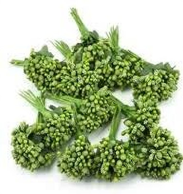 The Giftery Green Cherry Blossom Artificial Flower(6 cm, Pack of 72, Flower Bunch)