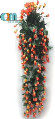 OM COLLECTIONS Artificial Creepers hanging flower Multicolor Rose Artificial Flower  with Pot(34 cm, Pack of 3, Vine & Creepers)
