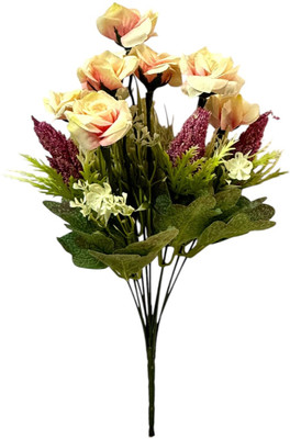 Faith enterprise White Rose Artificial Flower(33 cm, Pack of 1, Flower Bunch)