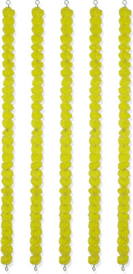 MIFADECOR Marigold Garland Artificial Flowers/Genda Phool Mala/Festive Decor (52inch) Yellow Marigold Artificial Flower(132 cm, Pack of 5, Garlands)