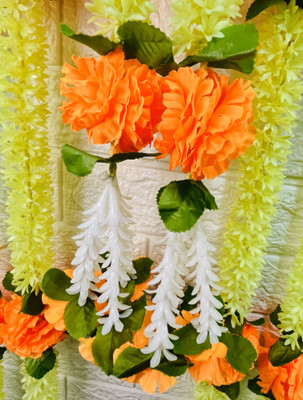 Akaar Multicolor Jasmine Artificial Flower(62 cm, Pack of 5, Garlands)