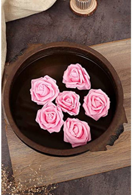 Satyam Kraft 6 Pcs Artificial Floating Rose Foam Flowers for Home Decoration and Craft Pink Rose Artificial Flower(3 cm, Pack of 6, Single Flower)