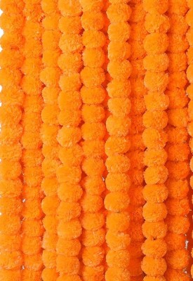 SnapStar Artificial flowers Home Decoration Diwali puja Temple Orange Marigold Artificial Flower(60 cm, Pack of 150, Garlands)