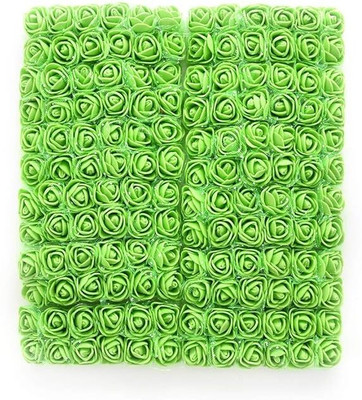 manrish 144Pcs Green Foam Roses For Craft,Wedding Decoration & Gift Making Green Rose Artificial Flower(2 cm, Pack of 144, Flower Bunch)