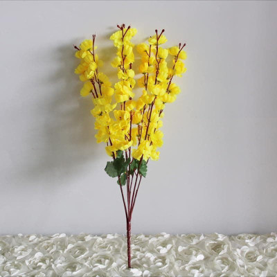 Blossom Bliss Artificial Blossom Orchid Flower Stick for Vase & Home Decoration | Soft Silk Yellow Orchids Artificial Flower(55 cm, Pack of 1, Flower Bunch)