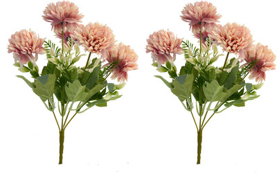 fancymart Artificial flower coloured marigold bunch set of 2 without pot Multicolor Marigold Artificial Flower(11.81 cm, Pack of 2, Flower Bunch)