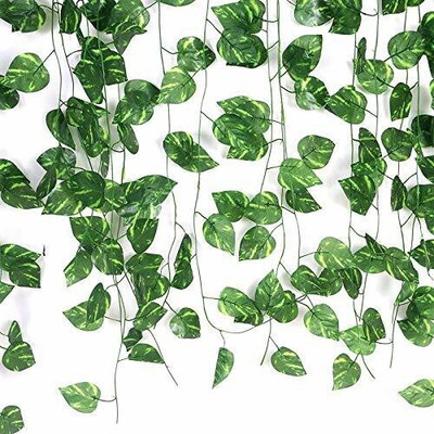 NERAPI 4 Pcs Green Hanging Money Plant Perfect for Home,Shop,Office,Temple Decoartion Green Wild Flower Artificial Flower(69 cm, Pack of 4, Vine & Creepers)