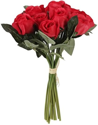 Real PBR Real PBR Artificial Rose Flower Bunches Red Red Wild Flower Artificial Flower(12 inch, Pack of 1, Flower Bunch)