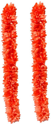 PMW Orange Jasmine Artificial Flower(5 inch, Pack of 2, Garlands)