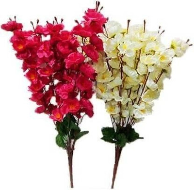 Ajaa Green Frangipani Artificial Flower(55 cm, Pack of 8, Flower Bunch)