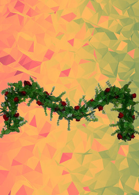 Dynamic Retail Global Artificial Hanging Flowers Plant Wall Hanging Garland Chain Home Decor NT1698 Multicolor Rose Artificial Flower(5 cm, Pack of 1, Vine & Creepers)