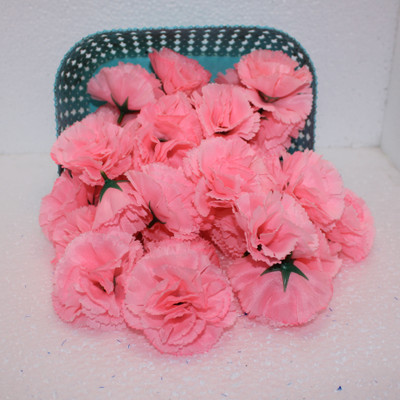 TFH Pink Carnations Artificial Flower(7 cm, Pack of 20, Single Flower)