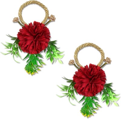 Adhvik (Pack of 2) Maroon Leaves Rassi Artificial Flowers For Decoration & Craftwork Maroon Wild Flower Artificial Flower(16.5 cm, Pack of 2, Flower Bunch)