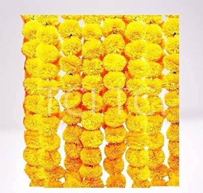 Acrylic Design Art Acrylic Design Art Marigold Artificial Flower (Pack of 30, Garlands) Yellow Marigold Artificial Flower(20 cm, Pack of 30, Garlands)