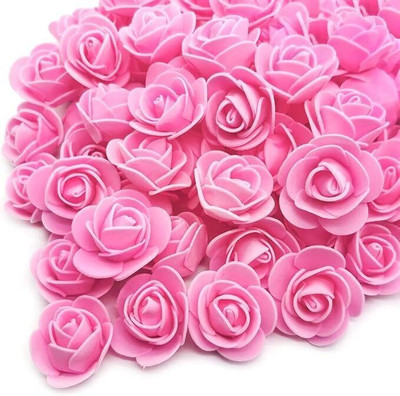 vrct Artificial Flowers Mini Fake Roses for DIY Wedding, Party for Home Decoration Pink, White Rose Artificial Flower(3 cm, Pack of 100, Single Flower)