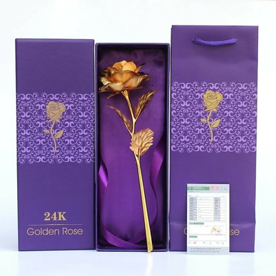 Case Creation GOLD PLATED Gold Rose Artificial Flower(28 inch, Pack of 1, Single Flower)