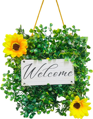 Akaar Decor Jade Welcome Door / Wall Hanging Yellow Sunflower Artificial Flower(20 cm, Pack of 1, Single Flower)