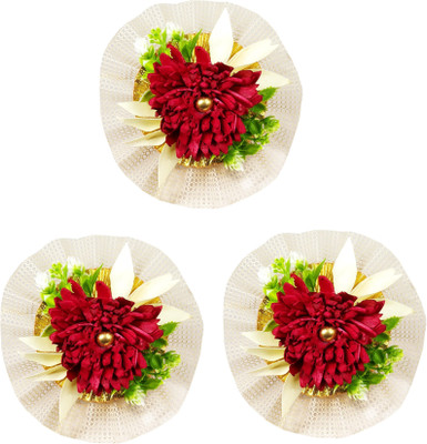 Utkarsh Red Rose Artificial Flower(6.5 inch, Pack of 3, Single Flower)