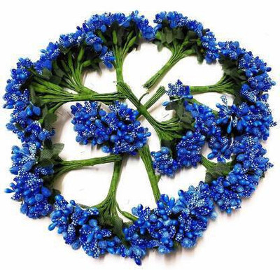 viraj Blue Jasmine Artificial Flower(1 cm, Pack of 11, Flower Bunch)