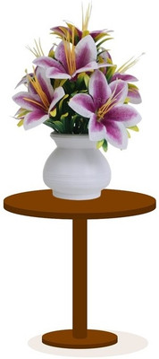 KanRaj Purple Lily Artificial Flower with Pot Purple Lily Artificial Flower  with Pot(15 cm, Pack of 1, Flower with Basket)