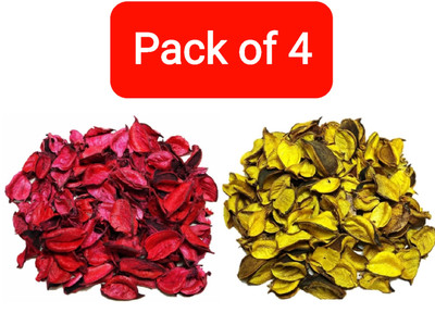 99 Home Decor Dry Leaves Filler For Table Decoration / Vase Filler ( Pack Of 4) Yellow, Red Dried Twigs Artificial Flower(2 inch, Pack of 35, Flower Bunch)