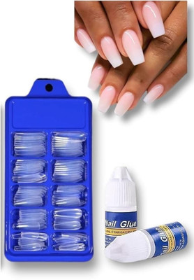 Neycare Easy To Use Nails Pre-shape Gel Nail Tips for Full Cover clear(Pack of 100)