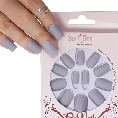 BEROMT PREMIUM MATTE NAILS 553 BLUE(Pack of 12)