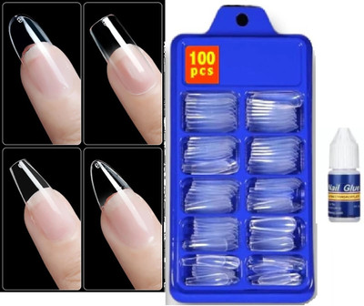 SEUNG STAY LONG LASTING COMFORTABLE ARTIFICIAL NAILS TRANSPARENT(Pack of 100)