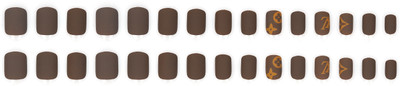 Lick - Press on Nails Matte Chocolate Brown False Acrylic Nails Set Nail Art Square Tints of Ochre-895 Chocolate Brown With Tints of Ochre(Pack of 30)
