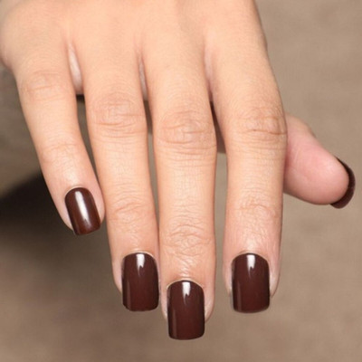 Lick - Press on Nails 24 Pcs Matte Classic Maroon Square Shape Artificial/Fake Acrylic Nails Extension Maroon(Pack of 24)