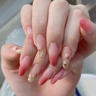Slay On Designer Abs Plastic Artificial Nails Pink(Pack of 24)