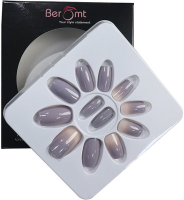 BEROMT CASUAL FALSE NAILS - 735 (NAIL KIT INCLUDED) Multicolor(Pack of 12)