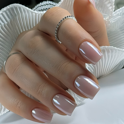 The NailzStation artificial nails ombre fake press on nails with glue kit Multicolor(Pack of 12)