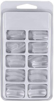 OLETSUN Best 100 Artificial Nails Transparent Transparent(Pack of 100)