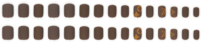 Lick - Press on Nails Matte Chocolate Brown False Acrylic Nails Set Nail Art Square Tints of Ochre-895 Chocolate Brown With Tints of Ochre(Pack of 30)
