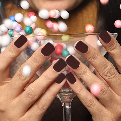 Lick - Press on Nails Artificial Nails and Fake Nails Set Glossy Brown(Pack of 12)