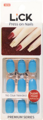 Lick - Press on Nails Artificial Nails and Fake Nails Set Sky Blue(Pack of 30)