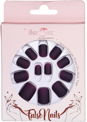 BEROMT PREMIUM MATTE NAILS 410 PURPLE(Pack of 12)