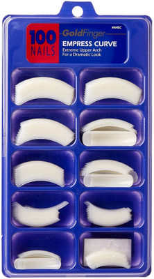 feelhigh Artificial Empress Curve 100 Tips Fake Nails WHITE(Pack of 100)