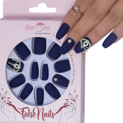 BEROMT UNIQUE CHARM FALSE NAILS - 13 BLUE(Pack of 12)