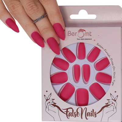 BEROMT PREMIUM MATTE NAILS 480 RED(Pack of 12)