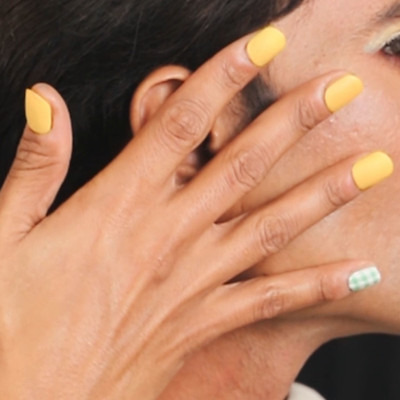 Lick - Press on Nails Artificial NailsSet Matte Yellow Matte Lemon Yellow(Pack of 12)