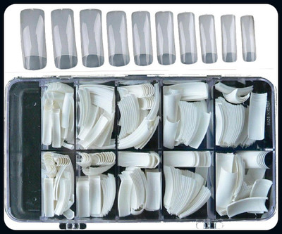 AuraSkin NEW Gorgeous 100PCS Professional Reuseable Artificial Nail Tips-new WHITE(Pack of 100)
